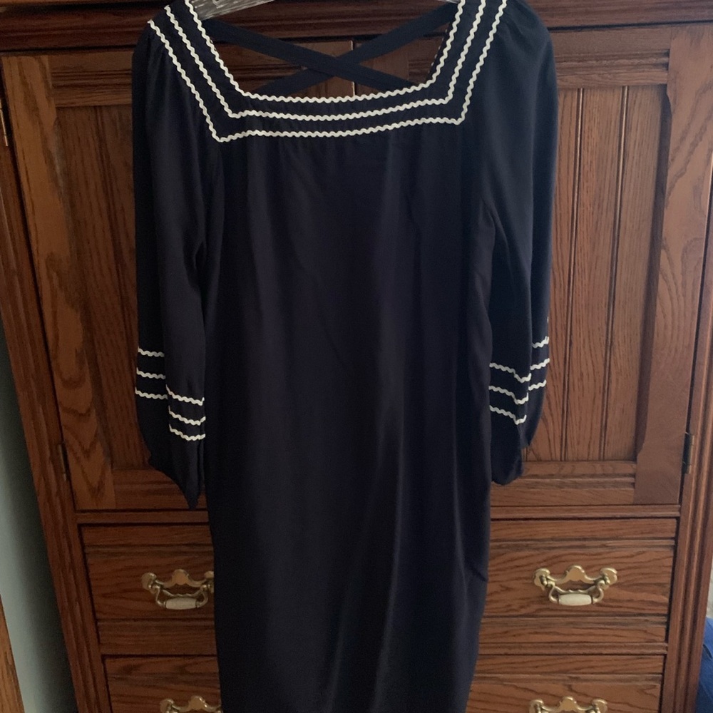 Ann Taylor Loft navy swing dress